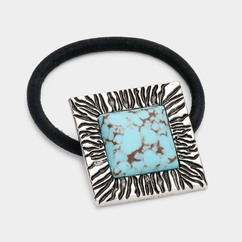 NWT Boho Square Turquoise Stone Southwestern Stretch‎ Hair Band